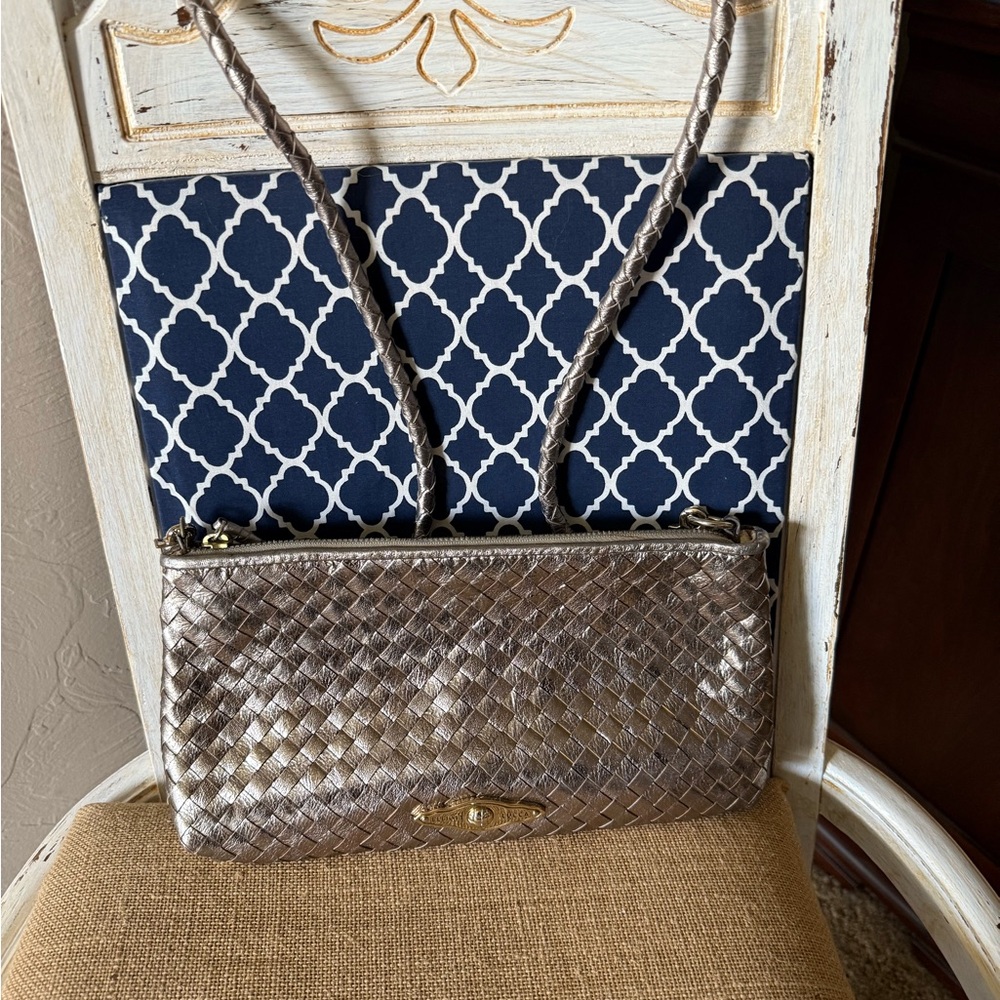 Elliott Lucca Woven Gold Metallic Bag